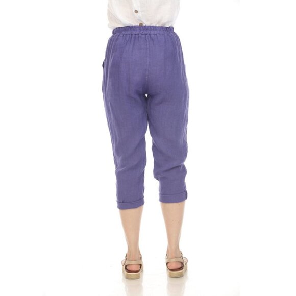 Purple Trouser style Drawstring Pockets Pant - Picture 4 of 4